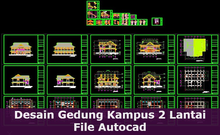 Download Desain Gedung Kampus 2 Lantai File Autocad