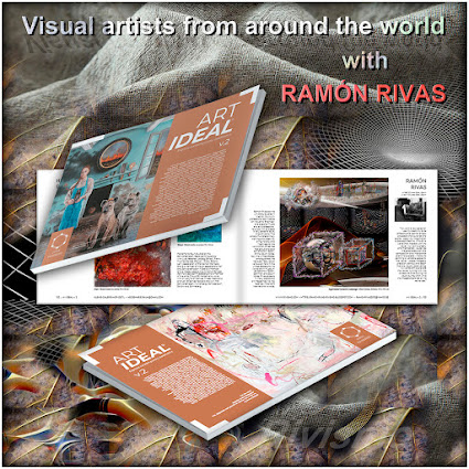 La revista Art IDEAL 2, junto a la obra de Ramón Rivas:  "Experiential Geometric Lanscape"