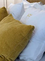 close up of the pillows at Casa das Senhoras Rainhas