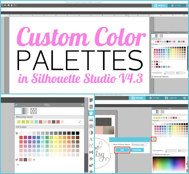 silhouette 101, silhouette america blog, custom color, color palettes, color fill