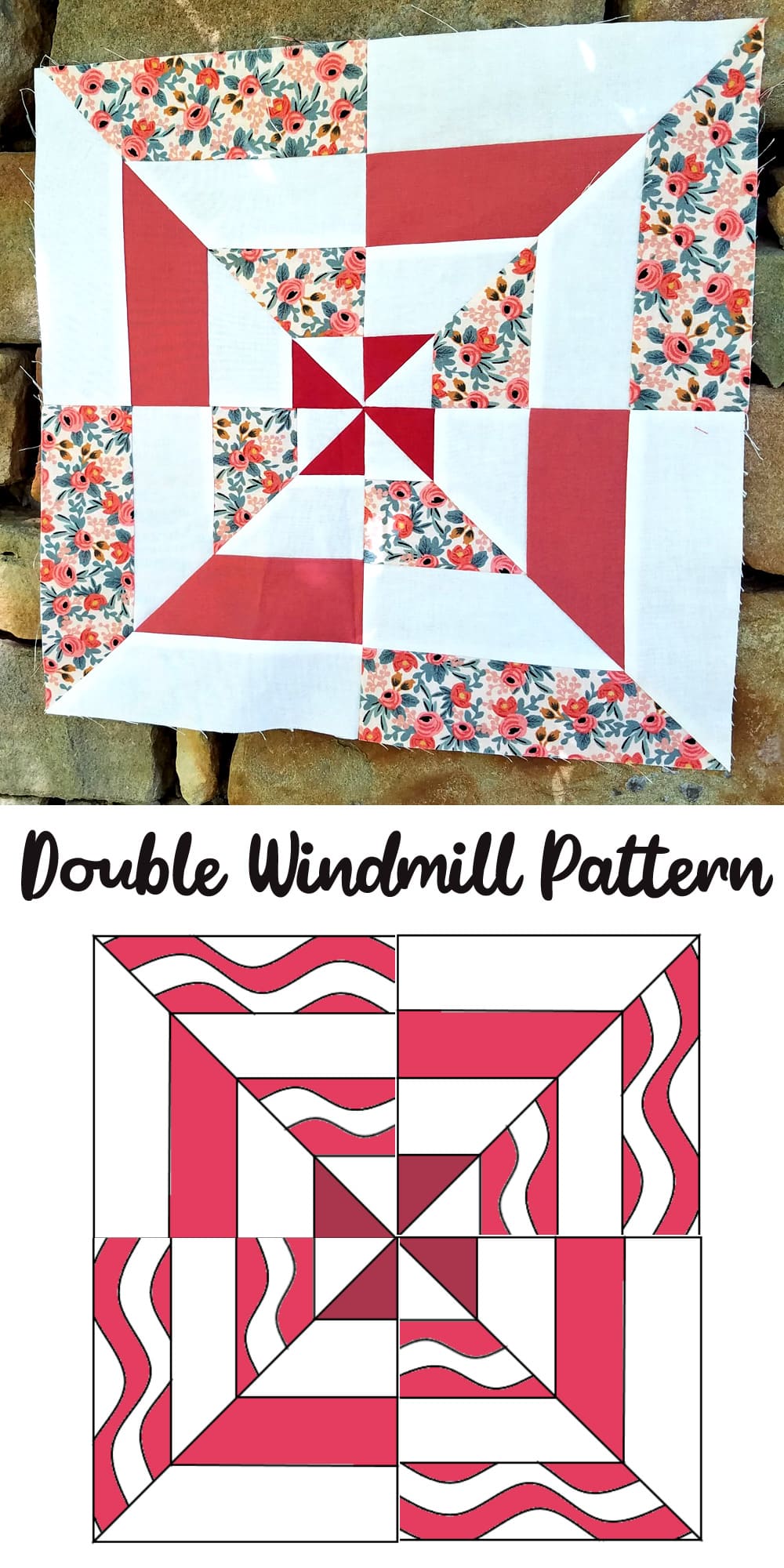 Double Windmill Quilt Block Pattern