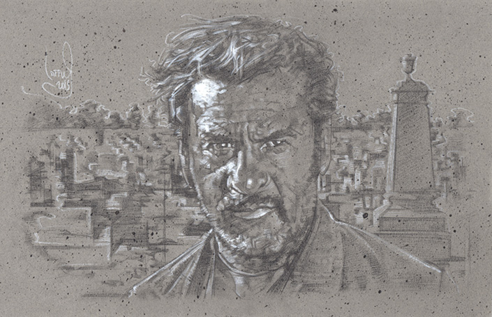 Eli Wallach as Tuco Drawing © JEFF LAFFERTY 2015