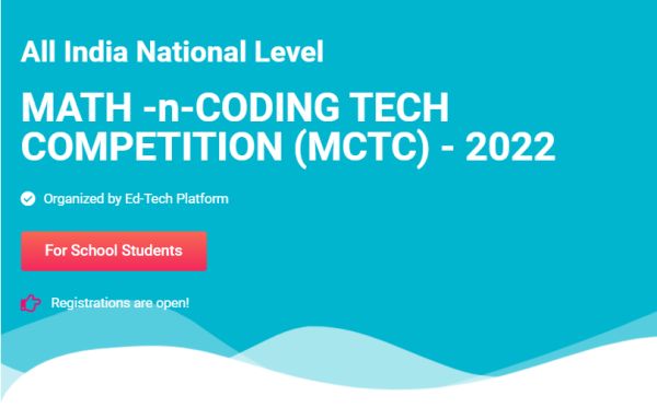 All India National Level MATH -n-CODING TECH COMPETITION (MCTC) - 2022