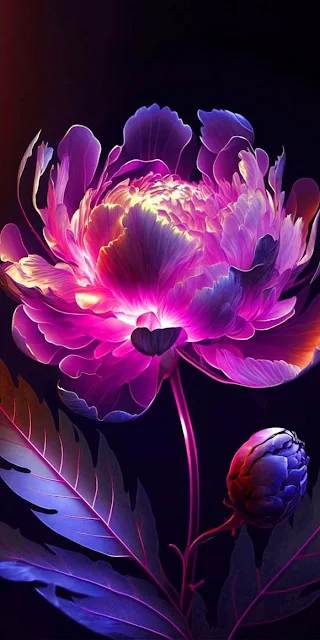 Fluorescent Flower iPhone Wallpaper