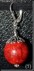 12mm Red Coral with sterling silver caps, posts, daisies and earhooks