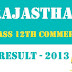 Rajasthan Class 12th Commerce Result 2013  at rajeduboard.rajasthan.gov.in