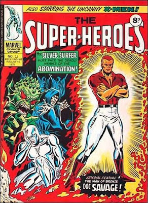 Marvel UK, the Super-Heroes #25, Silver Surfer and Doc Savage