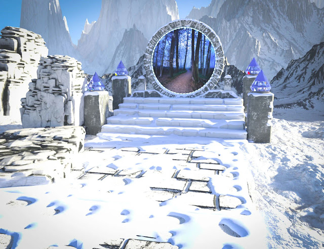 Snowy Mountain Gateway: A Portal to Your Digital Art Adventure