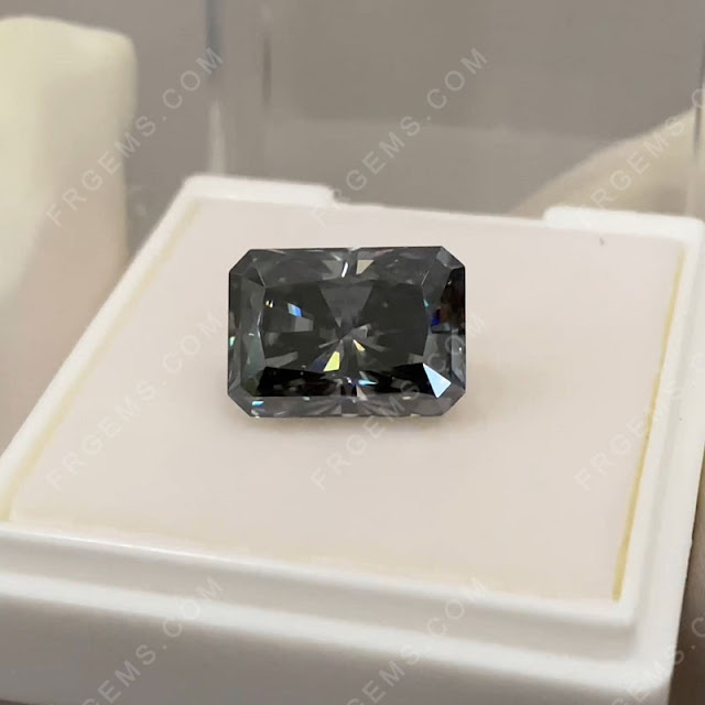 China-Gray-color-Moissanite-Radiant-Faceted-Loose-stones-wholesale