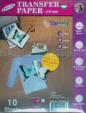 Kertas Mirage Transfer Paper White T Shirt Pusat 