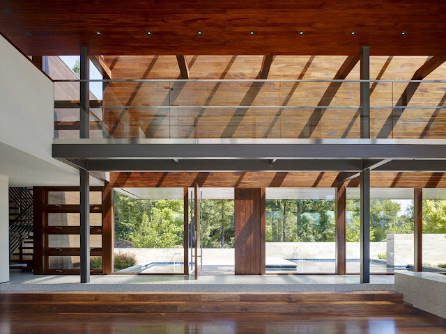 Glass bridge above the entrance 