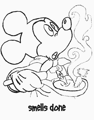 Mickey Mouse and Minnie Mouse Cooking Coloring Pages