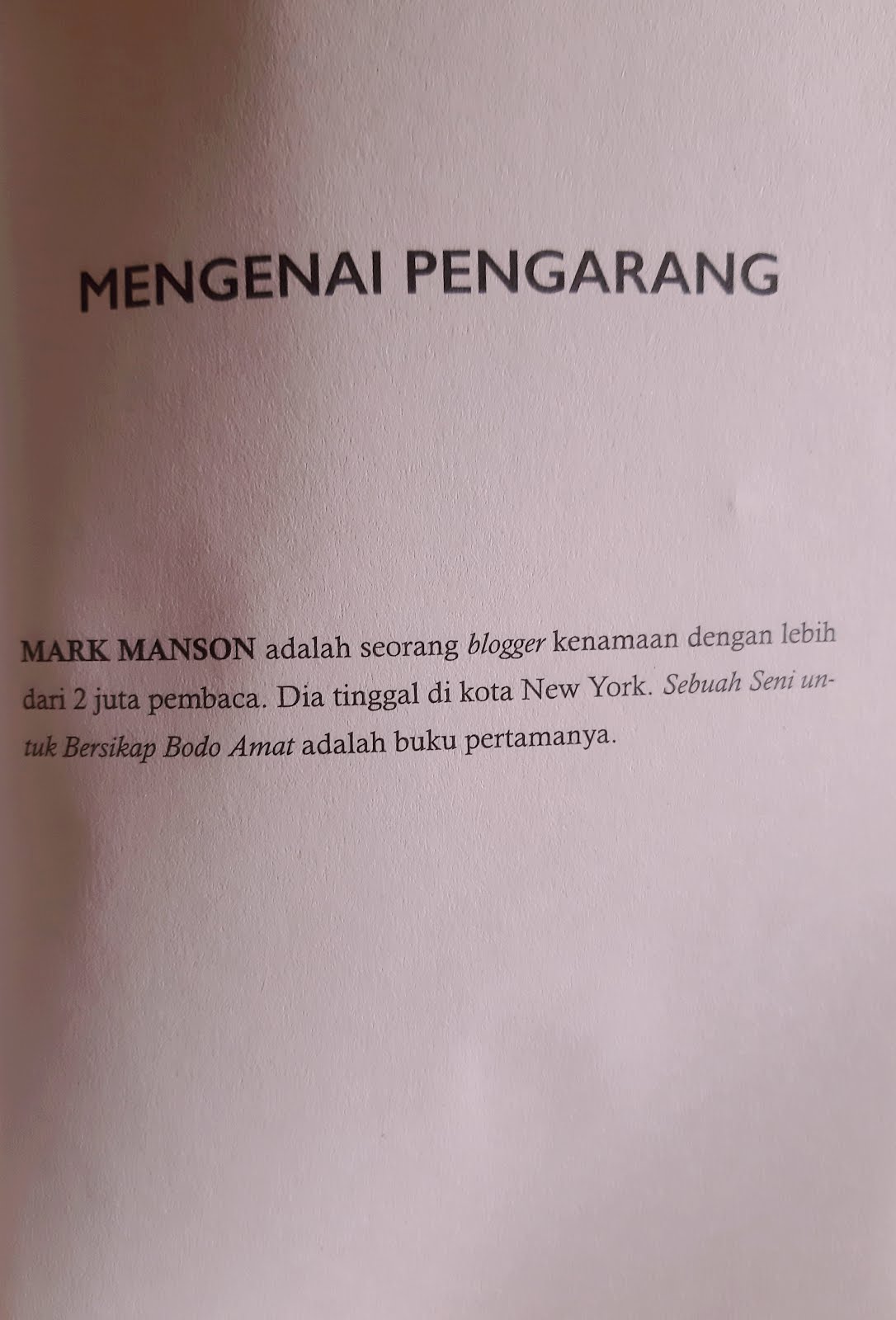 Review Buku Sebuah Seni Untuk Bersikap Bodo Amat Dian Restu