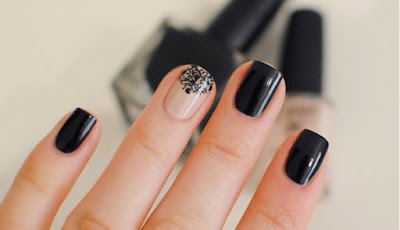 unhas decoradas com preto