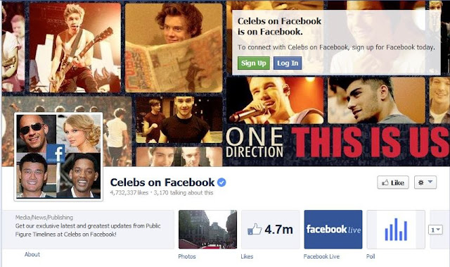 Facebook for celebs page on Facebook