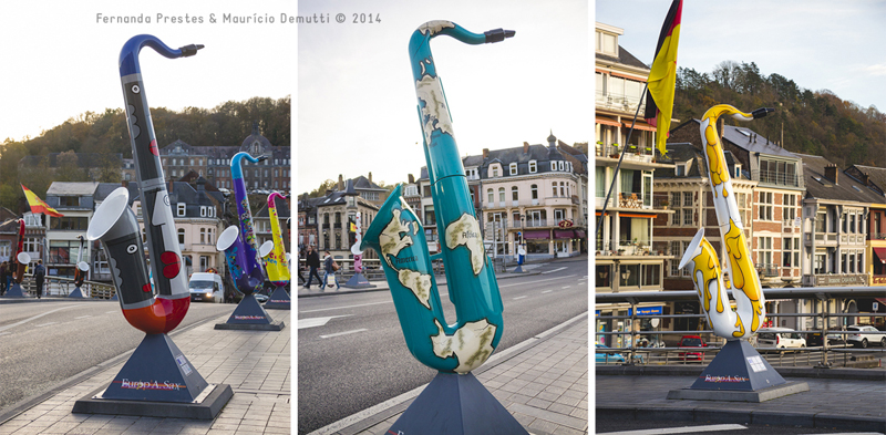 esculturas de saxofone na ponte Charles-de-Gaulle