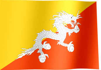 The waving flag of Bhutan (Animated GIF)