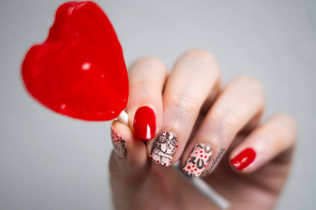 nail art st Valentin facile