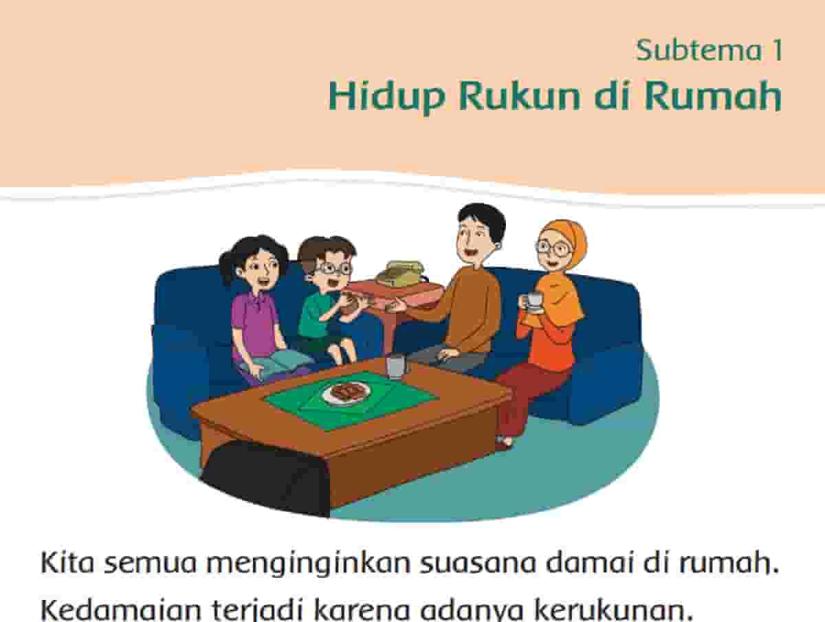 Kunci Jawaban Tema 1 Kelas 2 Subtema 1 Hidup Rukun di Rumah Buku Tematik Siswa SD MI