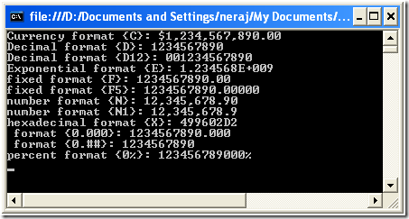 Number and Currency formatting in C#