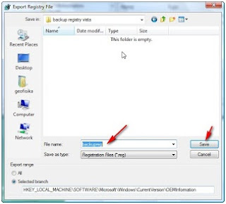 Cara backup dan restore registry windows vista