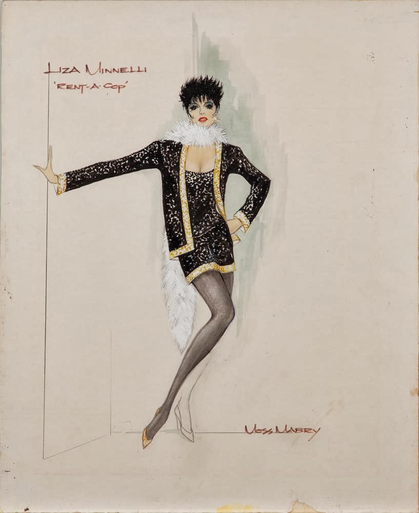 Moss Mabry costume sketch for Liza Minnelli in Rent-