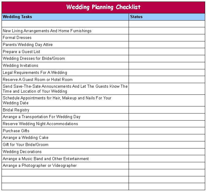 Wedding Checklist