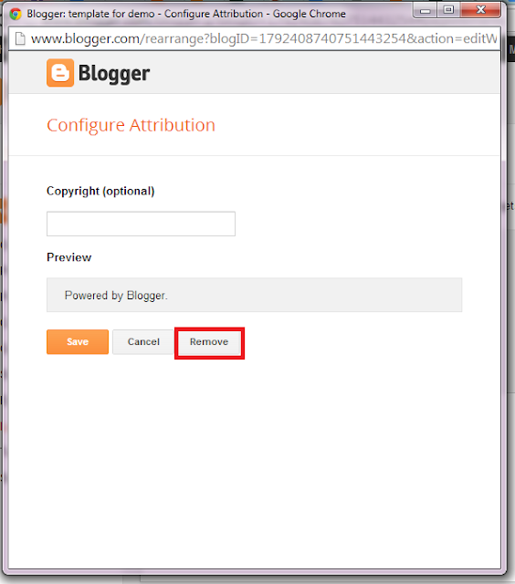 How To Remove/Hide Powered By Blogger Attribution From Blogger