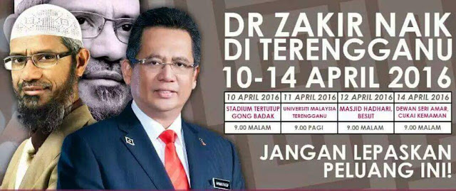Dr Zakir Naik Di Terengganu 10 hingga 14 April 2016 ,Dr Zakir Naik