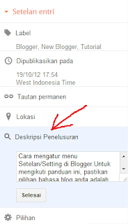 Deskripsi Postingan