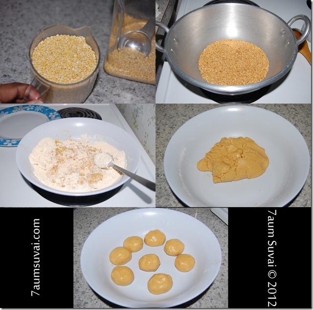 Paasi paruppu laddu process