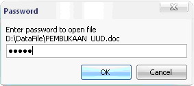 kotak dialog untuk membuka password