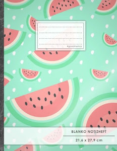 Blanko Notizbuch • A4-Format, 100+ Seiten, Soft Cover, Register, „Wassermelone“ • Original #GoodMemos Blank Notebook • Perfekt als Zeichenbuch, Skizzenbuch, Blankobuch, Leeres Tagebuch