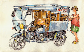 08-Vietnamese-Scooters-Jorge-Royan-Drawings-Sketches-of-Travel-Logs-www-designstack-co