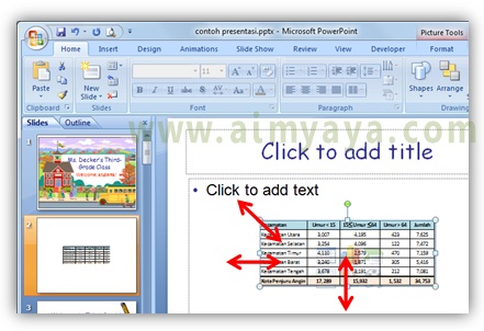  Gambar:  Memilih paste tabel sebagai gambar enhanced metafile (EMF) 