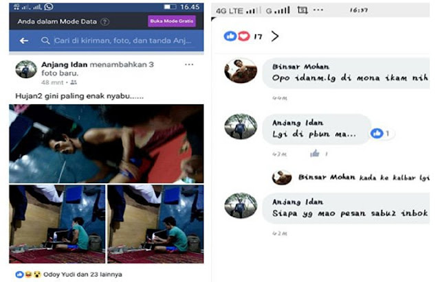 Keterlaluan, Warga Ini Memposting di FB saat Nyabu dan Tawarkan Narkoba