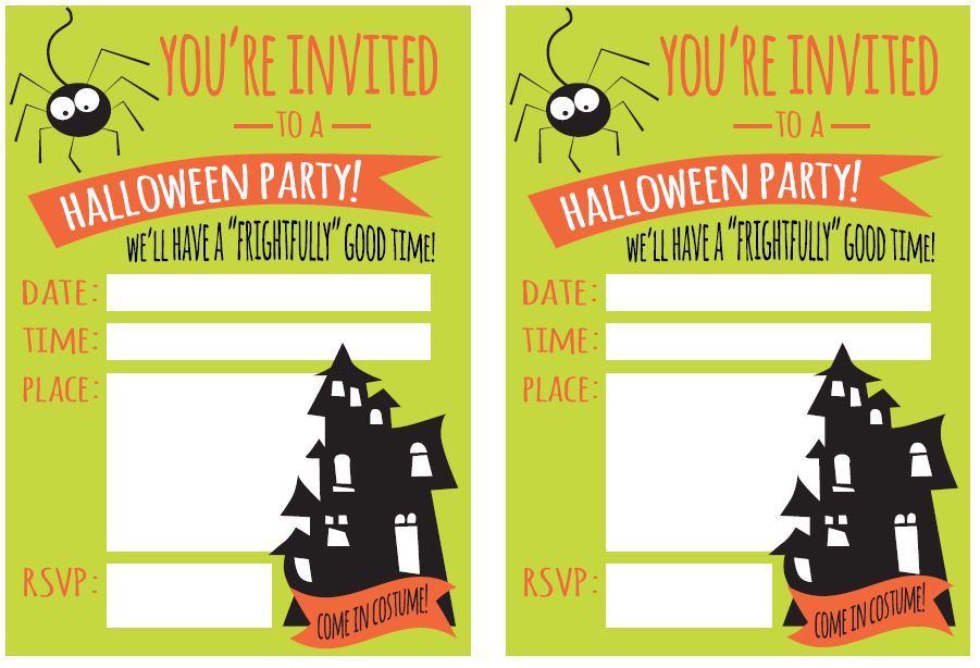 Blank Halloween Birthday Invitations Party invitations.