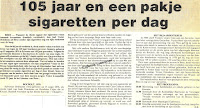 Silvester Drieskens, rookte dagelijks een pakje sigaretten per dag.