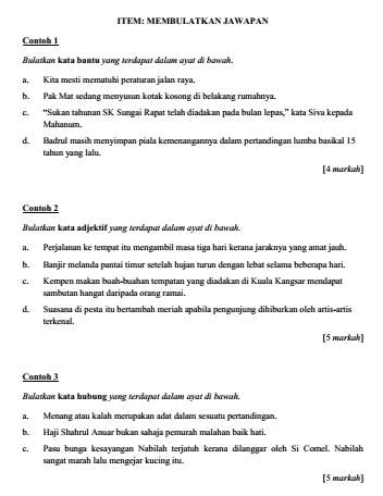 Kertas peperiksaan kssr bm pemahaman tahun 2 set t