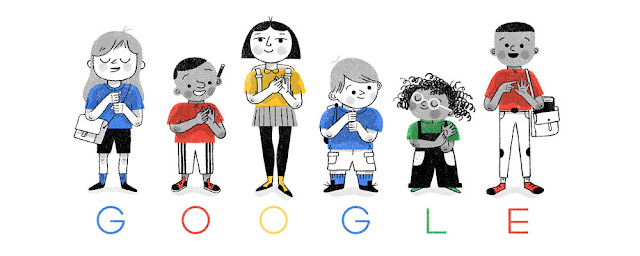 Doodle de Google dedicado a la lengua de signos británica el 6 de septiembre de 2017