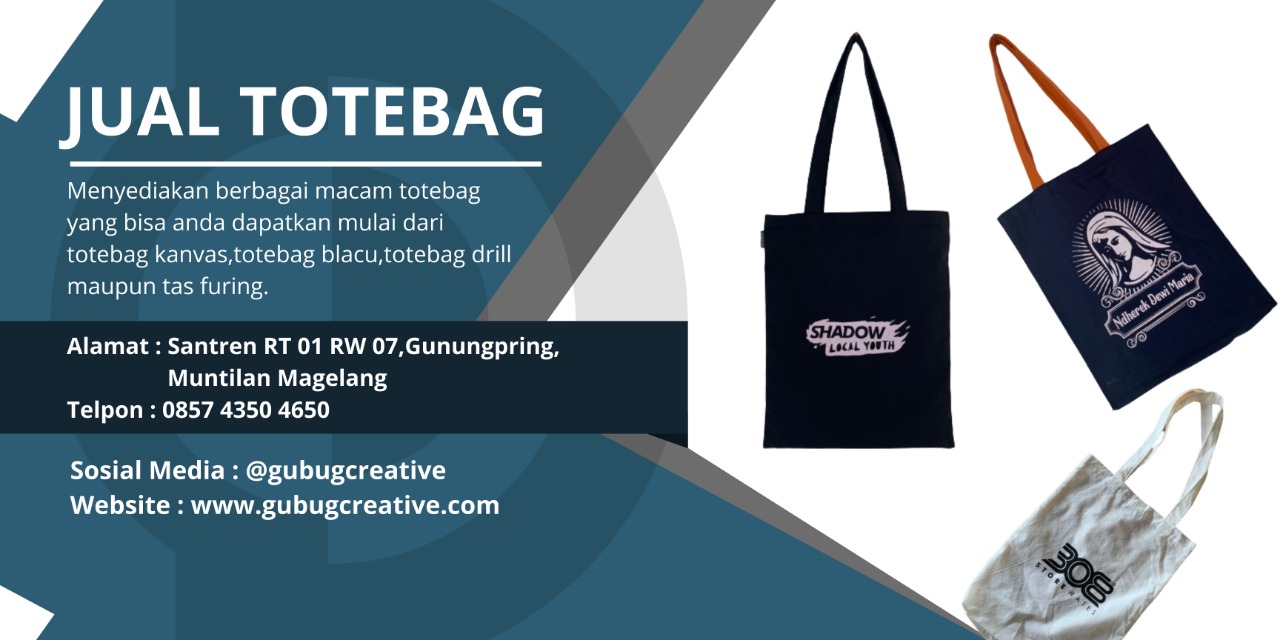 Tote Bag Custom yang bisa dipesan dari Sumber Wringin Bondowoso