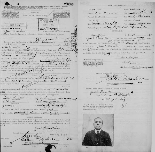 Jacob Bernstein, Passport Application