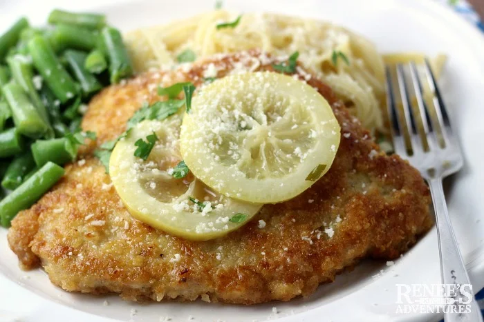 Pork Chops Romano in Lemon-Butter Sauce by Renee's Kitchen Adventures - easy pork recipe for weeknight dinners, but special enough for company.  Cheese, lemon and pork-a perfect combination!  #ad #OHPork