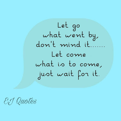 Short Quotes About Life - Let go what went by, don't mind it let come, what is to come just wait for it.