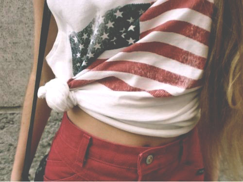 what to wear with american flag shorts. American flag T-shirt!