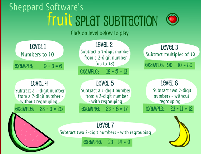 http://www.sheppardsoftware.com/mathgames/fruitshoot/fruitshoot_subtraction.htm