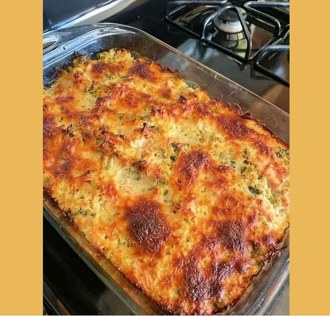 BROCCOLI CAULFLOWER RIZ CASSEROLE