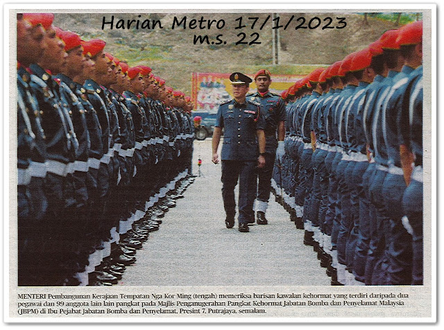 Lensa kamera - Keratan akhbar Harian Metro 17 Januari 2023