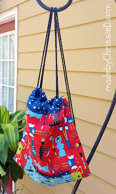 Drawstring Back Pack Tute by www.madebyChrissieD.com