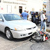 Honda Accord choca contra moto / Motociclista herido fue a dar a la Clínica de Mérida 